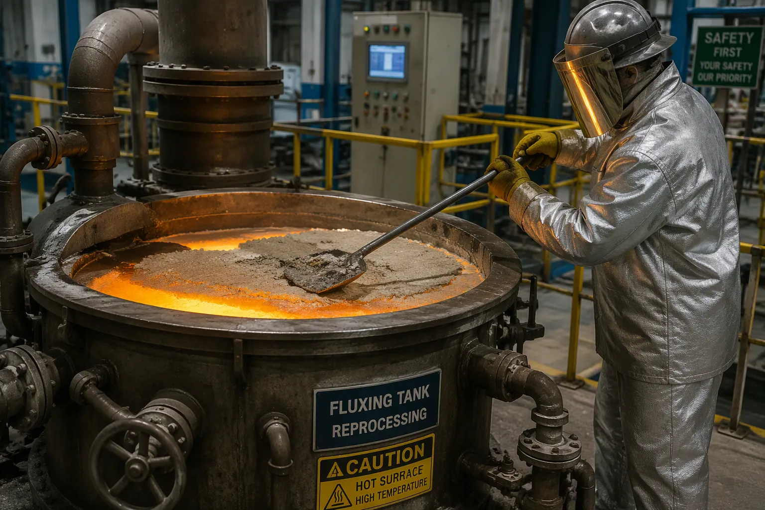 Fluxing tank reprocessing cuts zinc consumption